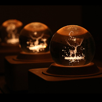 Crystal ball Bluetooth sound Rotating music box speaker Boys and girls creative birthday gift girl gift box for children