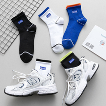 Basketball socks mens mid-tube socks Autumn thin net red sweat-absorbing cotton sports socks ins trendy mens sports socks summer