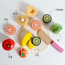 FAIRY toddler simulation house wooden vegetable fruit boys and girls magnetic cut music set gift bag
