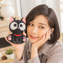 kine cat new cute pure cotton cloth art pull-out key bag zero money card bag Bag Pendant Decoration Woman