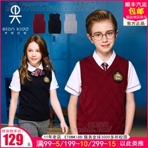 Eaton Guild Inn College Mens and womens all-cotton style knitted vest Childrens liger headsets waistcoat 15B042