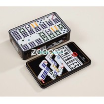 5210 double nine white background colored spots without nail double 9 iron box melamine Domino set 55 Domino