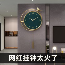 Modern light luxury ceramic bird wall clock home fashion creative simple clock living room personality art atmospheric clock