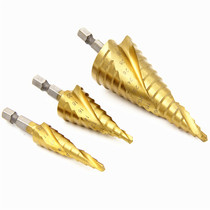 Woodworking punch hole opener set multifunctional 4-20 step drill bit 4-12 spiral hardware tool hexagon handle