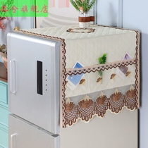 Refrigerator cover cloth waterproof refrigerator cover single open double open microwave washing machine cover towel dust cover curtain