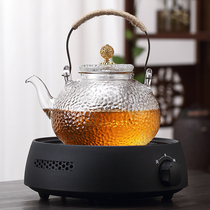 Copper handle Liang cooking teapot glass single pot electric pottery stove tea maker set household flower teapot high temperature bubble teapot