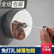 Telescopic non-perforated clothesline indoor invisible nail-free balcony shrink Magic home toilet line