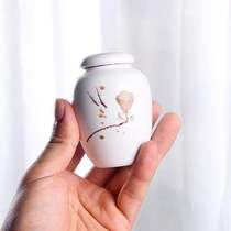 New Tungsten Mini Tea Can Ceramic S Puer Flower Green Tea Material Paste Powder Sealed Storage Can Tea Leaves