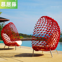 Outdoor Balcony Table And Chairs Courtyard Casual Birds Nest Folk Garden Holiday Villa Reclining Chair Creative Sloppy Rattan Chair Sofa