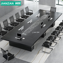 Office conference table long table simple modern large board bar training table rectangular office table and chair combination