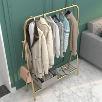 Light luxury hanger Floor-to-ceiling bedroom hanger Simple household balcony indoor net red drying hanger single rod drying rack
