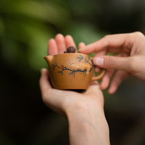 Mu Yitang tea utensils Pure handmade Yixing purple sand pot Small bionic utensils Komatsu fun flower utensils Original ore section mud