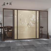 New Chinese solid wood mobile screen partition Living room entrance hall Hotel occlusion tea room Office partition screen