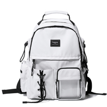 BAPAL Double Shoulder Bag Female College Student Brief Design Sensation Small Crowdbag Mens Chains Tide Cool High School Student Travel Backpack