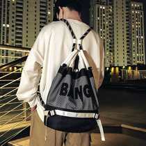 Sports students training schoolbag large capacity leisure male waterproof Street drawstring student kingkou tide card basketball backpack