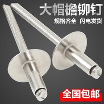 304不锈钢大帽檐大头抽芯铆钉钢柳丁大盖柳钉大帽沿圆头拉钉