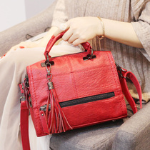 Tide Card Minima Soft Leather Handbag Woman 2022 New Korean version Fashion 100 Hitched Satchel Locomotive Casual Single Shoulder Bag