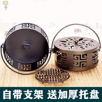 Mosquito box stainless steel can be hung large household set of mosquito-repellent incense burner with ash tray