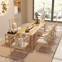 Chinese style solid wood tea table and chair combination household tea table living room coffee table modern negotiation table set dining table and chair Chinese style