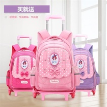 Soft student cloth black tie rod schoolbag do not pull rod 4 grade light male pull bag 2019 New School School