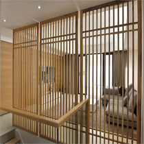  Japanese-style screen home partition Living room entrance Bedroom simple hollow solid wood bamboo partition wall New Chinese wood grille