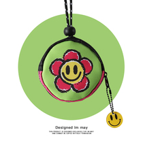 Original Niche Design Smiley Face Key Containing Bag Mini Mouth Red Headphones Bag Hanging neck Bag Pendant Dins Tide