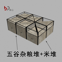 Supermarket whole grain cabinet Rice grain shelf Dry cabinet North and south dry goods pile Whole grain rice noodle Steel and wood pile head display cabinet