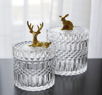 Glass City Nordic Luxury Lead-free Glass storage cans home decoration cans set jewelry pieces collection cans candy cans