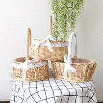 Yilan Japanese lace Willow flower basket rattan flower basket flower salon flower basket Mothers Day flower basket flower machine
