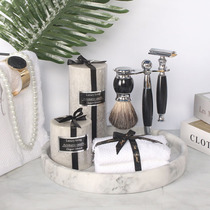 Model room Bathroom wash suit Hotel bathroom sink tray Marble tray Candle towel