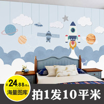 3d cartoon space wallpaper childrens room wallpaper boy bedroom mural background wall kindergarten plane wall cloth wall cloth