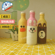 2019 original cartoon mineral water bottle waste using manual environmental protection hemp rope making ornaments kindergarten homework