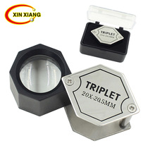 20x Metal Folding High Power HD Jewelry Mirror Antique DIAMOND IDENTIFICATION TRIPLET Silver Magnifying Glass
