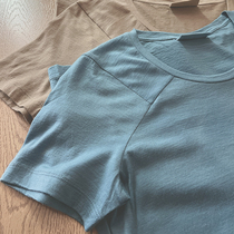 Mens platinum Merino wool dyed micro-blemish sale Summer Merino wool short-sleeved T-shirt