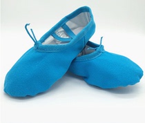 Leather-free blue womens dance shoes soft-soled practice shoes cats paws wear-resistant ballet shoes flat dance shoes