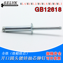 Total iron open-type flat round head rivets m2 4 m3 2 m4 8m5m6 galvanized rivets screw GB12618
