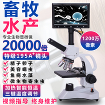 Professional microscope three eyes 20000 times high definition to see mites sperm eggs fish disease aquaculture constant temperature students