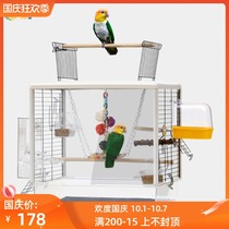Cantonday parrot Birdcage large peony tiger skin Keck parrot cage large transparent ornamental bird cage PE17
