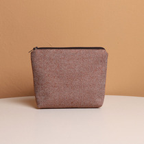 Original Handcrafted Art Retro Linen Liner Bag Zipped Zipped Coin Bag Japan Canvas Small Zero Wallet
