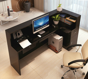 转角收银台公司前台服装店奶茶店饭店美容院专用吧台收银台接待桌