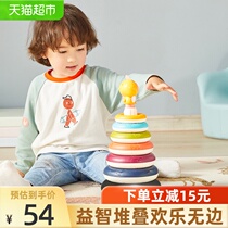 Manlong baby stacking music puzzle rainbow ferrule ring toy 6-12 months baby and children early education stacking music 1 set