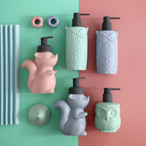 Ceramic Sample Plate Room Press Foam Bubbler Hand Wash Bath Lotion Container Lotion Packed Empty Bottle Owl Squirrel