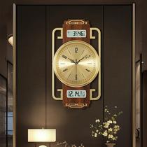 New Chinese hanging clock Living room Home China Wind Perpetual Calendar Clock Table Decoration Creative Wall-mounted Watch Mute Quartz Clock