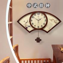 Retro wood-clock Chinese hanging clock Living room Creative China Wind quietly Arts Decorative Clock Modern Quartz Clock