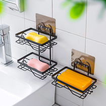 Soap box no hole Wall Wall drain soap box home wall-mounted soap rack bathroom toilet