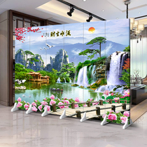 Fengshui Cai New Chinese Screen Office Landscape Painting Partition Background Wall Living Room Hotel Restaurant Fengshui
