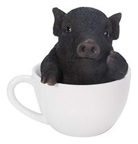 Pacific Giftware Realist Look Black Pig Piggy Tea C