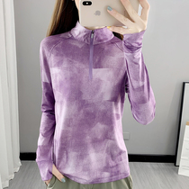 Quick-drying T-shirt womens long-sleeved outdoor sports mountaineering clothing spring and summer light breathable running yoga fitness quick-drying shirt