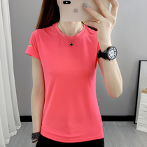  Thin and quick-drying t-shirt womens short-sleeved round neck running and playing half-sleeved thin and breathable outdoor sports hiking and mountaineering clothing