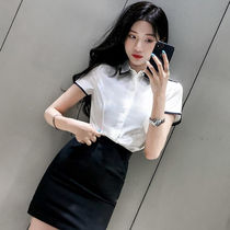 Professional wear womens light set hotel front desk beautician beauty salon jewelry shop foot bath overalls women Summer